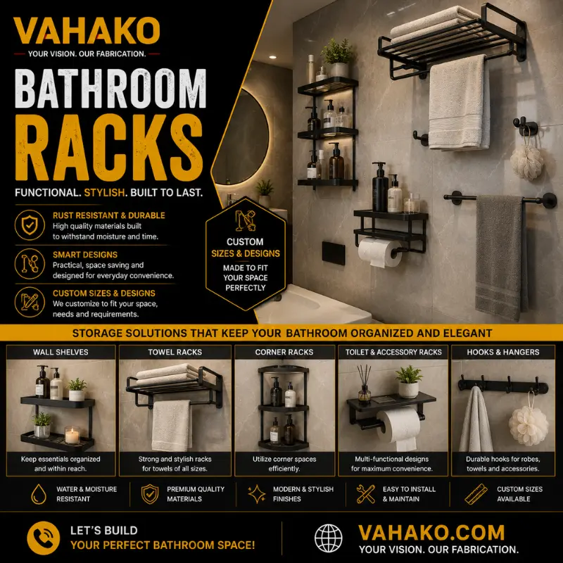 Custom bathroom racks for homes and hotels in Sri Lanka