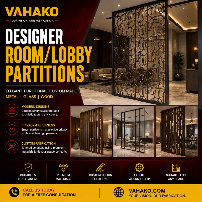 Designer room and lobby partitions fabricated by Vahako in Sri Lanka
