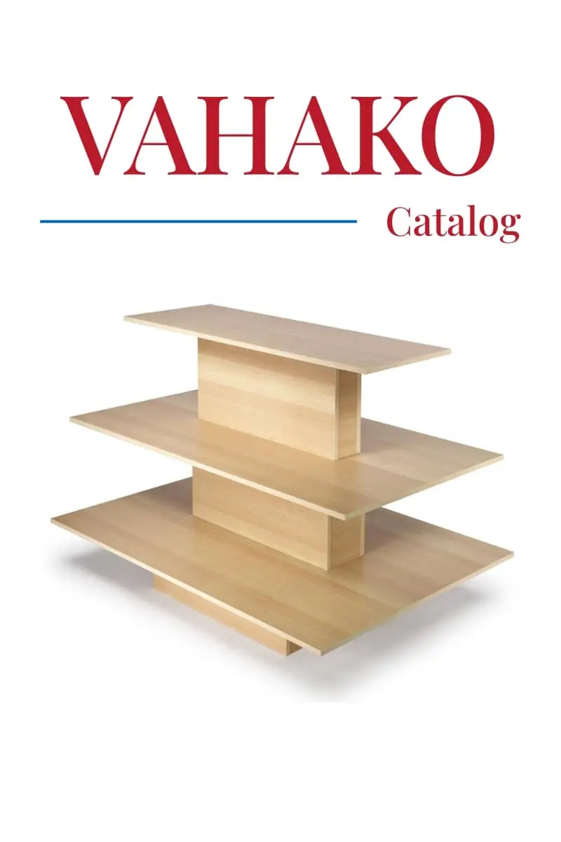 Custom wooden display table for products and retail merchandising in Sri Lanka